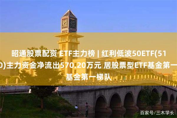 昭通股票配资 ETF主力榜 | 红利低波50ETF(515450)主力资金净流出570.20万元 居股票型ETF基金第一梯队