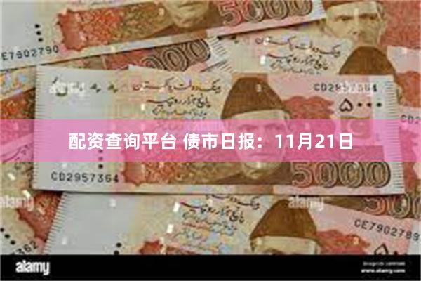 配资查询平台 债市日报：11月21日