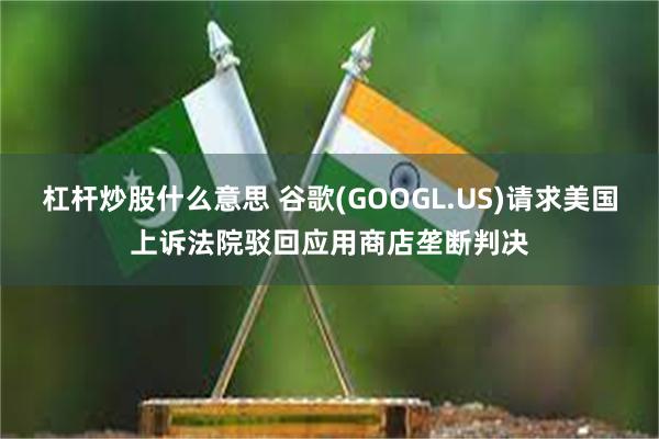 杠杆炒股什么意思 谷歌(GOOGL.US)请求美国上诉法院驳回应用商店垄断判决