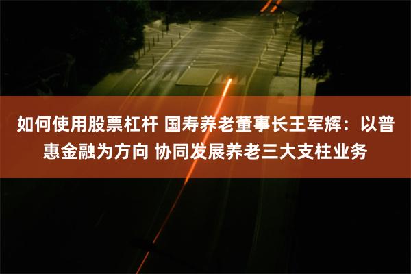 如何使用股票杠杆 国寿养老董事长王军辉：以普惠金融为方向 协同发展养老三大支柱业务