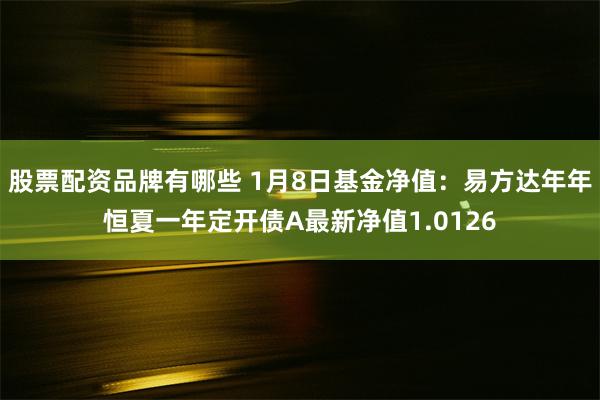 股票配资品牌有哪些 1月8日基金净值：易方达年年恒夏一年定开债A最新净值1.0126