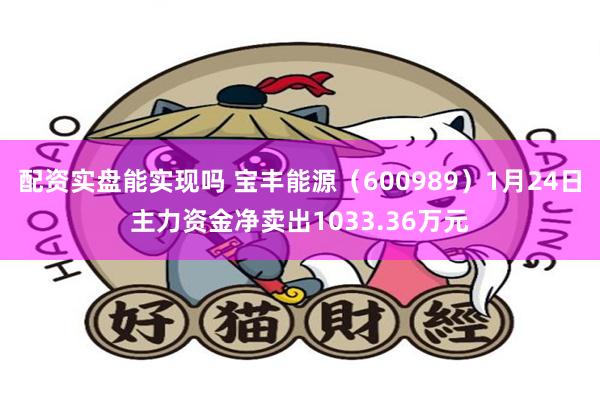 配资实盘能实现吗 宝丰能源（600989）1月24日主力资金净卖出1033.36万元